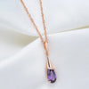 Purple Drop - Rose Gold Necklace