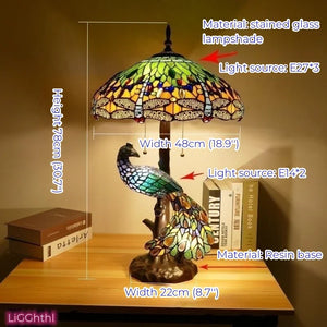 Tiffany European (Peacock) Table Lamp