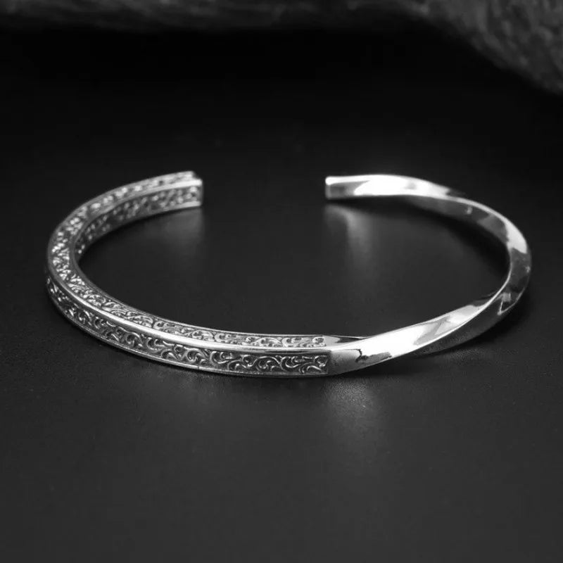 Twist (S925 Silver) Men's Bracelet