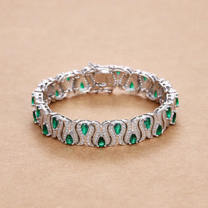 Emerald/Ruby Gem (Sterling) Bracelets