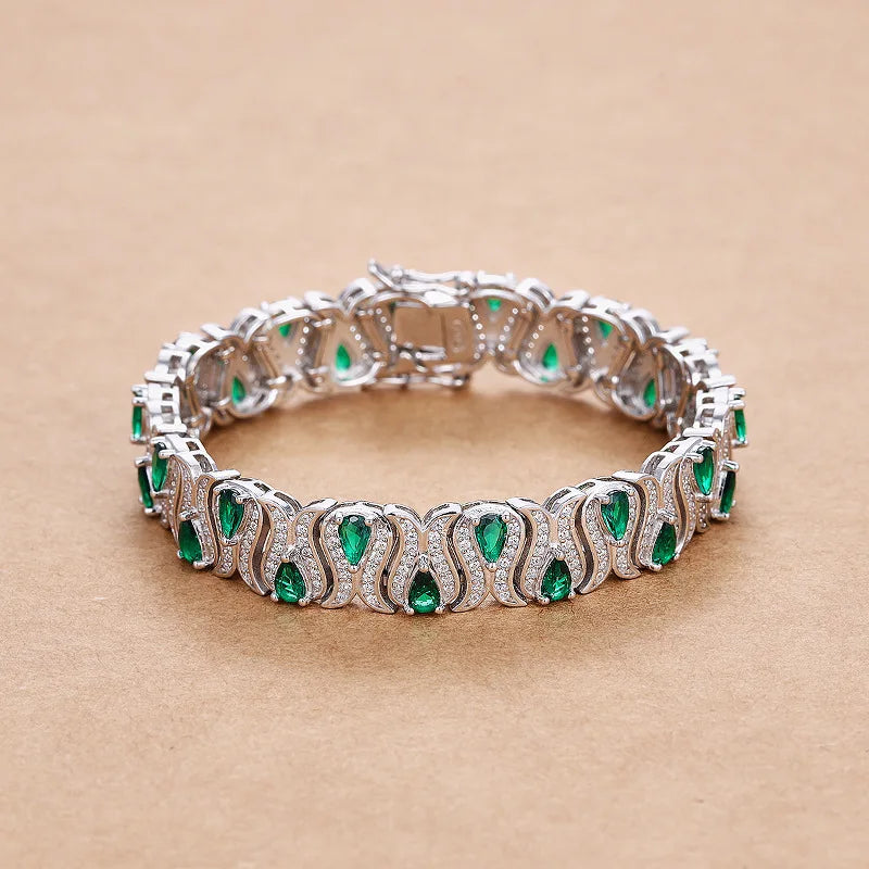Emerald/Ruby Gem (Sterling) Bracelets
