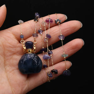 Perfume Charm Necklaces (Natural Amethyst)
