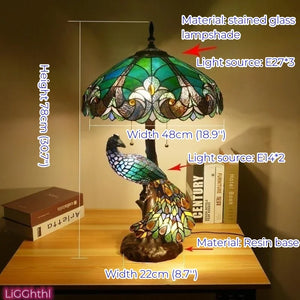 Tiffany European (Peacock) Table Lamp