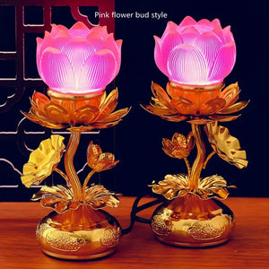 Lotus Buddha (LED) Lamps (pair)