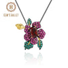 Handmade Garnet (925 Sterling) Flower Necklace (USA)