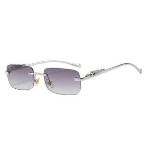 Leopard Frame - Rimless Rectangle Sunglasses