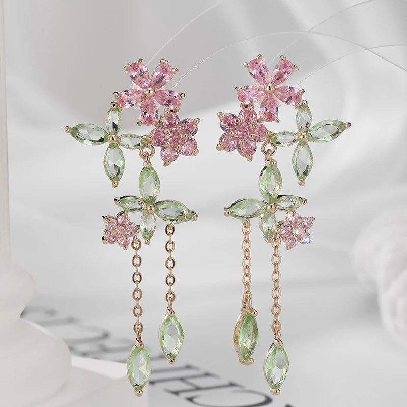Sweet Pink Flower Earrings