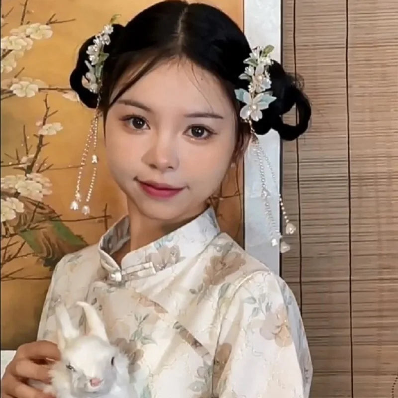 Butterfly Flower Hairclips (1pair)