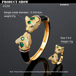 Bridal Leopard Bracelet & Ring Set