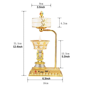 Buddhist Prayer Wheel Lamp
