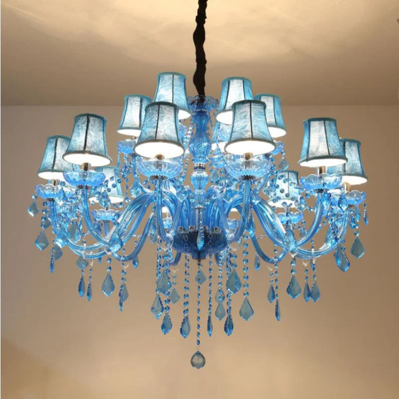 Mediterranean Blue-Crystal Chandelier