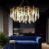 Classic Blue/Gold Lustre Chandelier