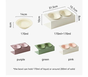 Pet Double Ceramic Bowls (with Stand)(USA)