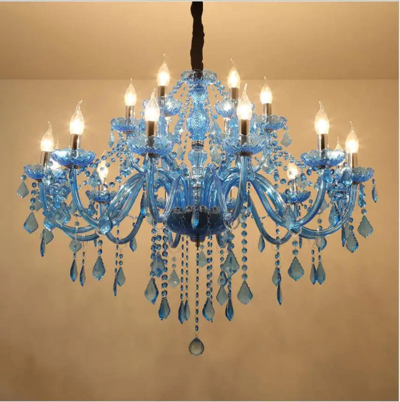 Mediterranean Blue-Crystal Chandelier