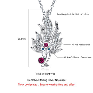 Nine-Tailed Fox Sterling Necklace