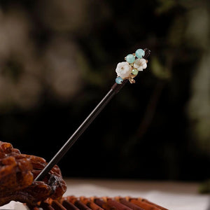 Wooden Moon/Flower Hair Sticks