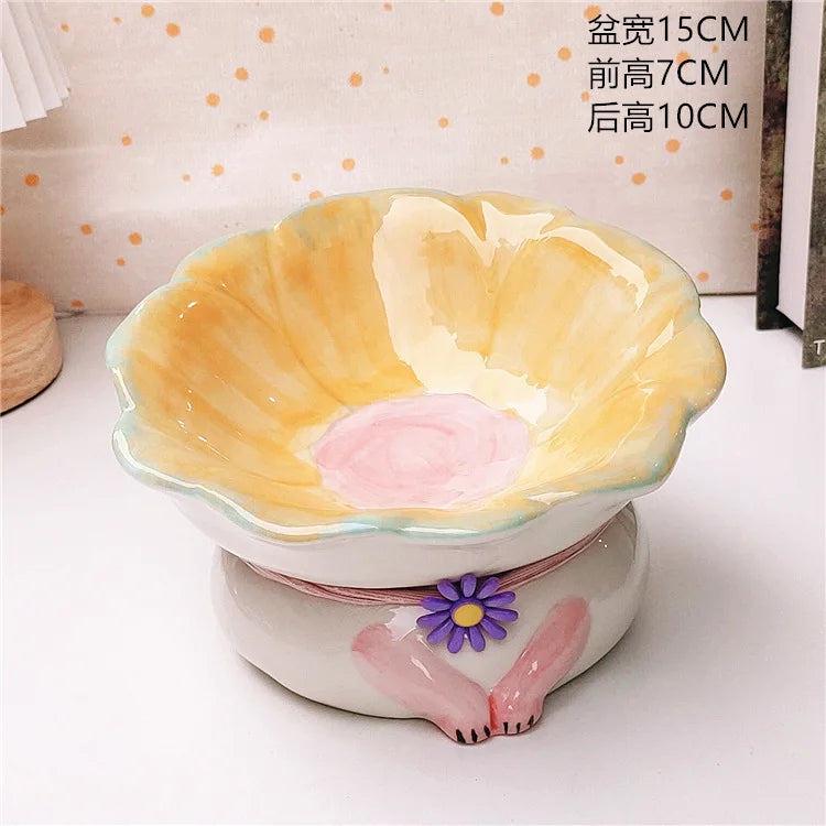 Cat High/Ceramic Food Water Bowls (USA)