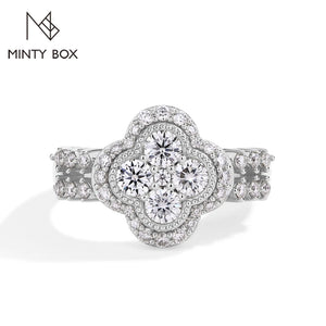 Moissanite 18k White Gold/Sterling Diamond Ring