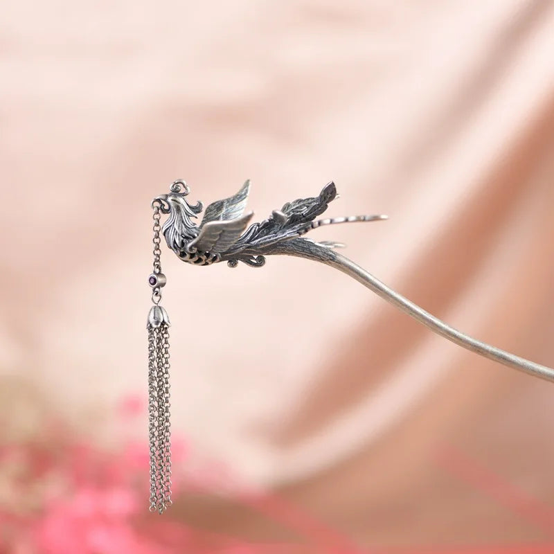 Phoenix Hairpin (S925 Sterling Silver+Gold)