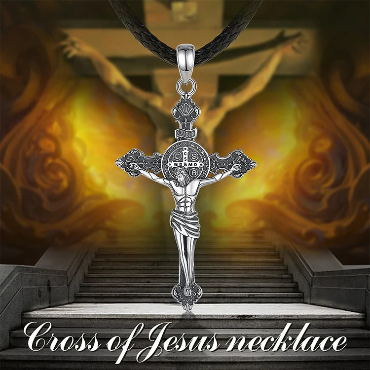 Jesus St.Benedict's (925 Sterling) Necklace