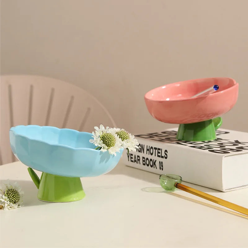 Cute Cat Raised/Elevated Feed Bowls