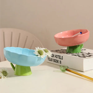 Cute Cat Raised/Elevated Feed Bowls
