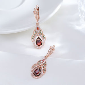 Red Rose Gold - Crystal Earrings