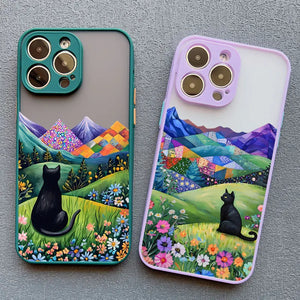 Black Cat/Landscape iPhone Cases