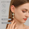 Grape Vine 18k Cross Earrings