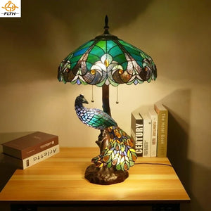 Tiffany European (Peacock) Table Lamp