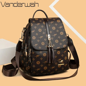 Leather Ladies (Kangaroo/Design) Backpack