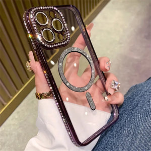 Glitter Magnetic Transparent iPhone Cases