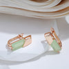 Green/Rose Gold Earrings