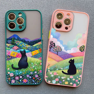 Black Cat/Landscape iPhone Cases