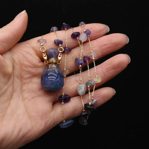 Perfume Charm Necklaces (Natural Amethyst)