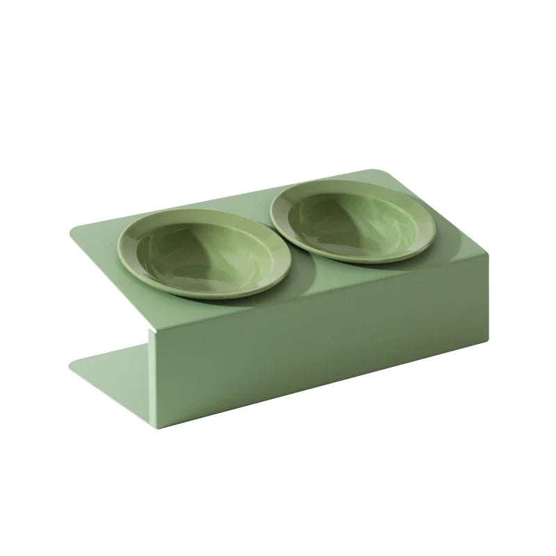 Pet Double Ceramic Bowls (with Stand)(USA)