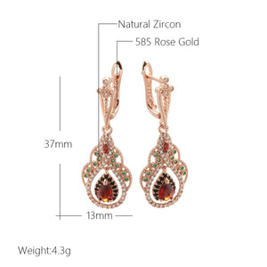 Red Rose Gold - Crystal Earrings