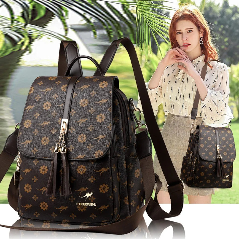 Leather Ladies (Kangaroo/Design) Backpack
