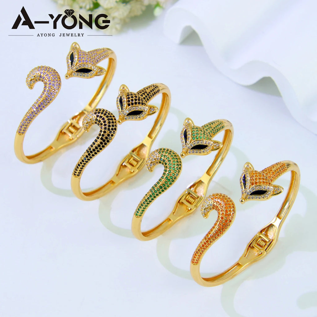 Trendy Fox Design (21k Gold Plated) Bangles