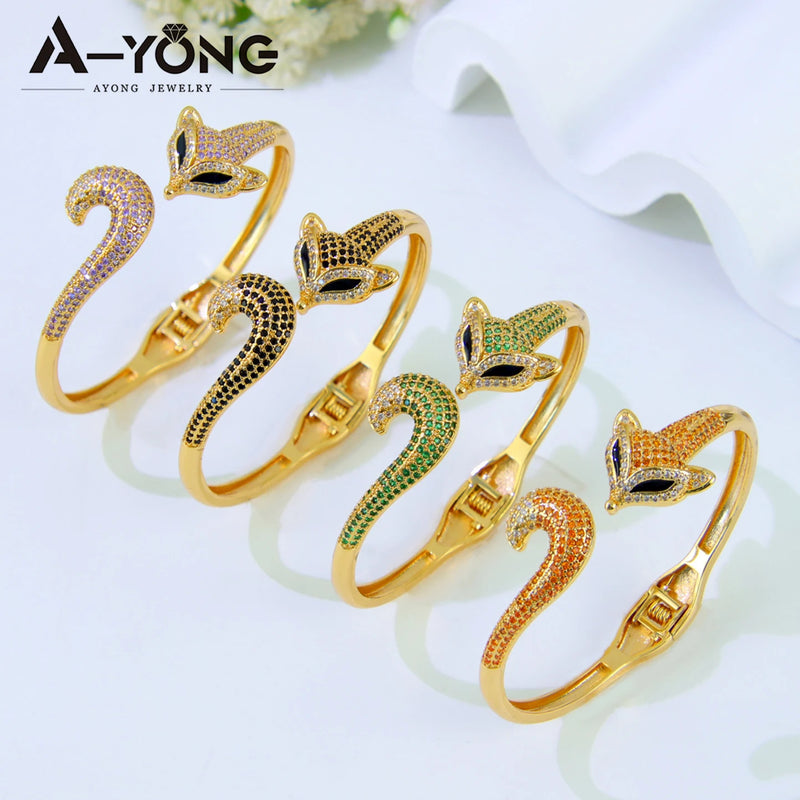 Trendy Fox Design (21k Gold Plated) Bangles