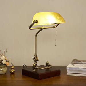Vintage Table Lampshade (Wood/Copper Base)