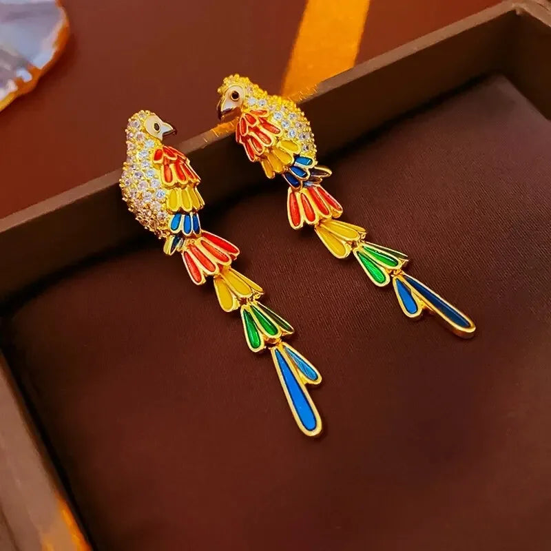 Parrot Bird (14K Gold Plating) Earrings
