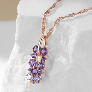 Purple Gem - Rose Gold Necklace