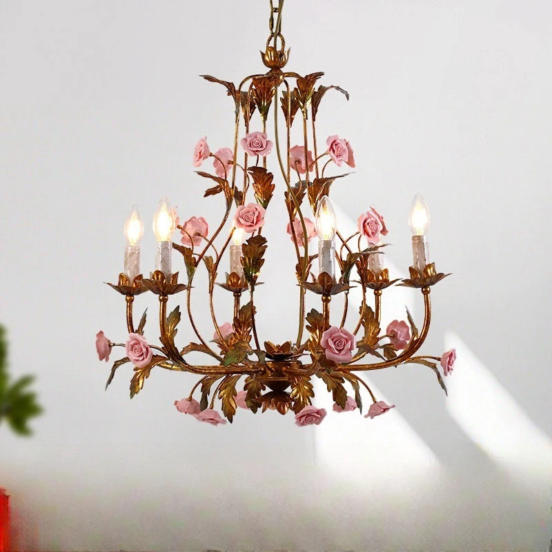 French Garden-Rose Chandelier