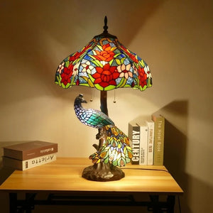 Tiffany European (Peacock) Table Lamp
