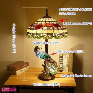 Tiffany European (Peacock) Table Lamp