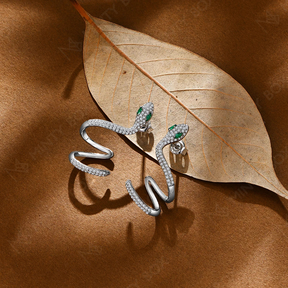 Snake S925 Moissanite Earrings