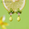 Lemon Enamel 18k Gold Earrings