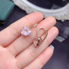 Rose Quartz Heart-shaped Earrings (S925 Sterling Silver)