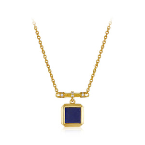 NECKLACE 18k Gold (Malachite Lapis) Gemstone